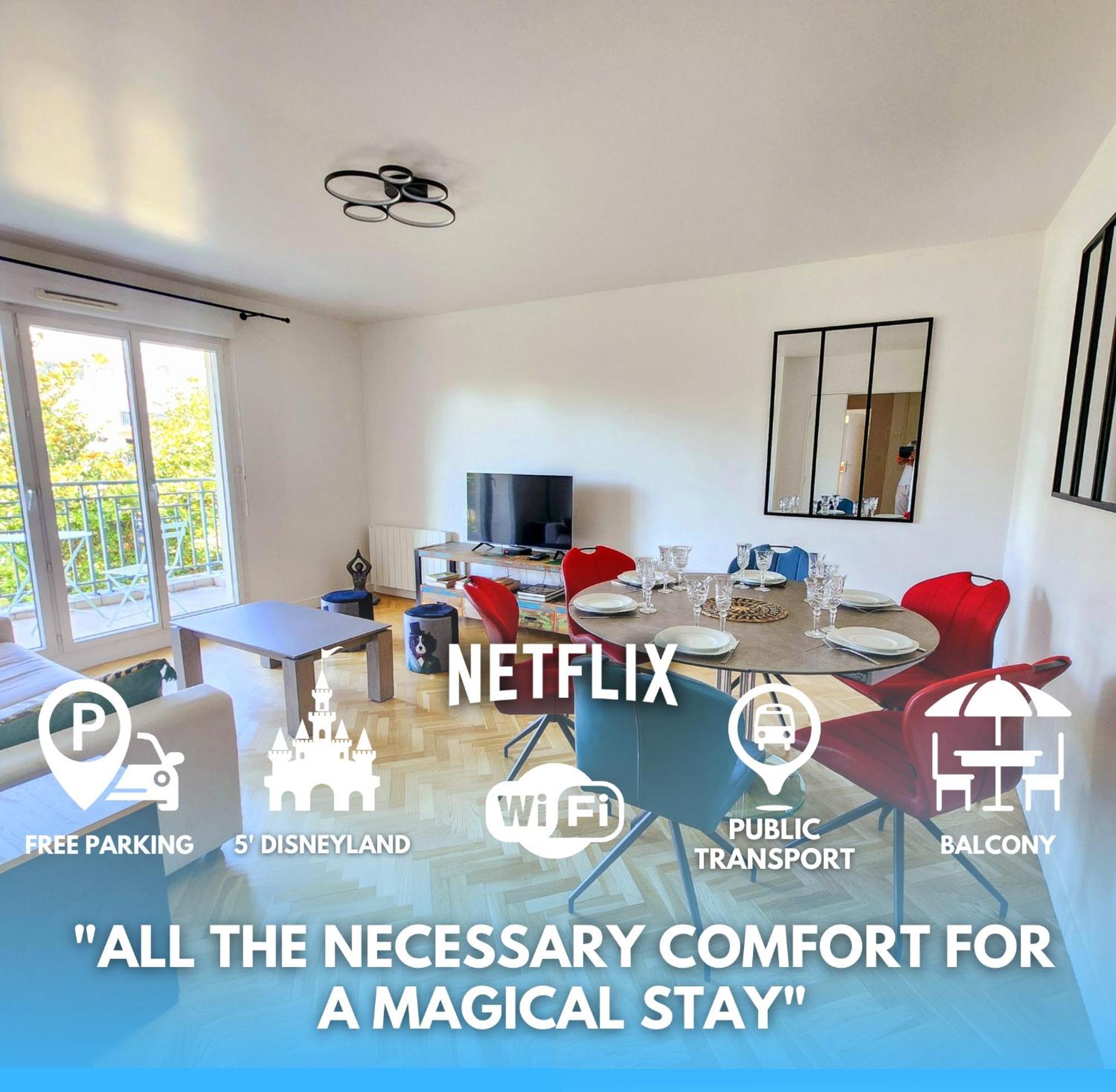 5' Disneyland Cozy Appartment Montevrain Bagian luar foto